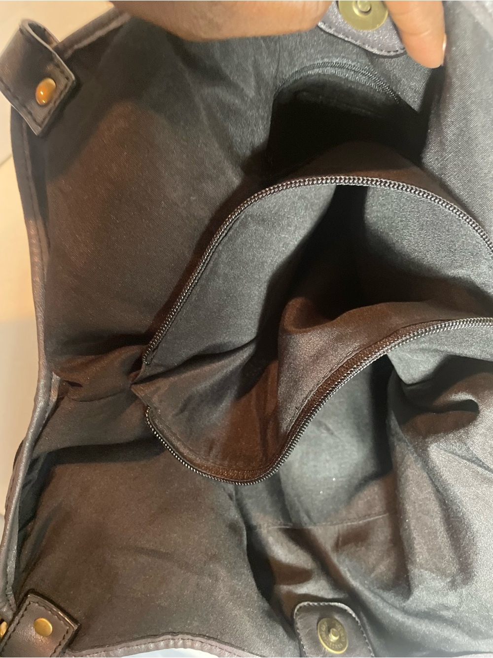 A.N.A. Cowhide Leather Black Croc Embossed Hobo Shoulder Bag Travel Vacation NWT - Picture 5 of 16